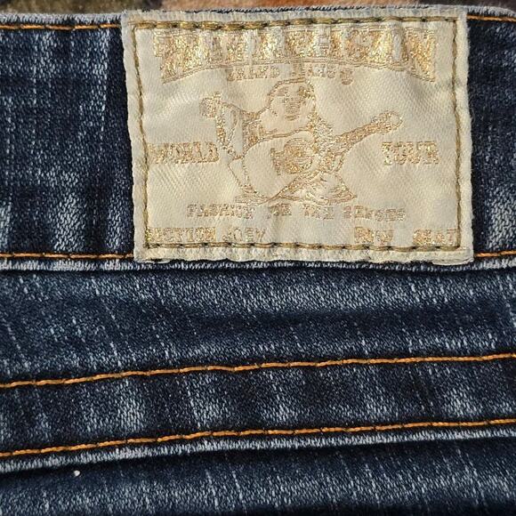 True Religion Vintage Womens 27 Jeans Bootcut Horse Shoe Back Pockets With Flap - Picture 4 of 9